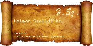 Haiman Szellőke névjegykártya